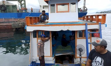 Dipelabuhan-Perahu-Motor,-Satpolairud-Polres-Alor-Sampaikan-Pesan-Kamtibmas