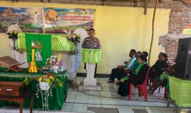 Polsubsektor-Pureman-Gelar-Minggu-Kasih-di-Gereja-GMIT-Lahairoi-Masmur,-Sampaikan-Pesan-Kamtibmas-kepada-Warga