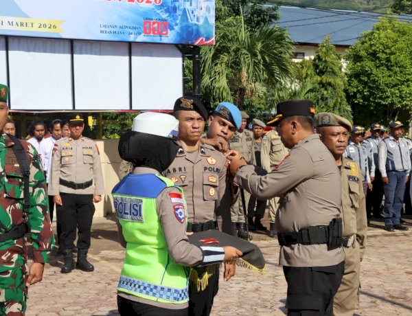 KAPOLRES ALOR PIMPIN APEL GELAR PASUKAN OPERASI “SEMANA SANTA TURANGGA 2026”
