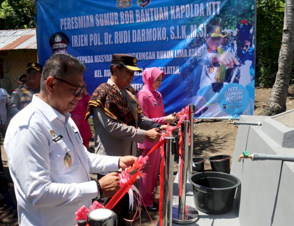 Kapolda NTT Resmikan Sumur Bor di Ende, Warga Rukun Lima Kini Tak Lagi Kesulitan Air Bersih