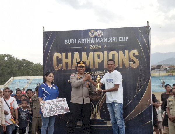 Kapolres Alor Hadiri Final Budi Artha Mandiri Cup 2026, Gaza Moru Raih Gelar Juara