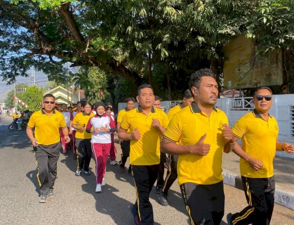 Satlantas Polres Alor Gelar Olahraga Bersama Semarakkan Hari Lalu Lintas Bhayangkara Ke-71