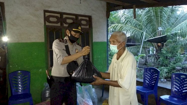 Peduli Sesama Polsek Pantar Barat Laksanakan Bantuan Sosial