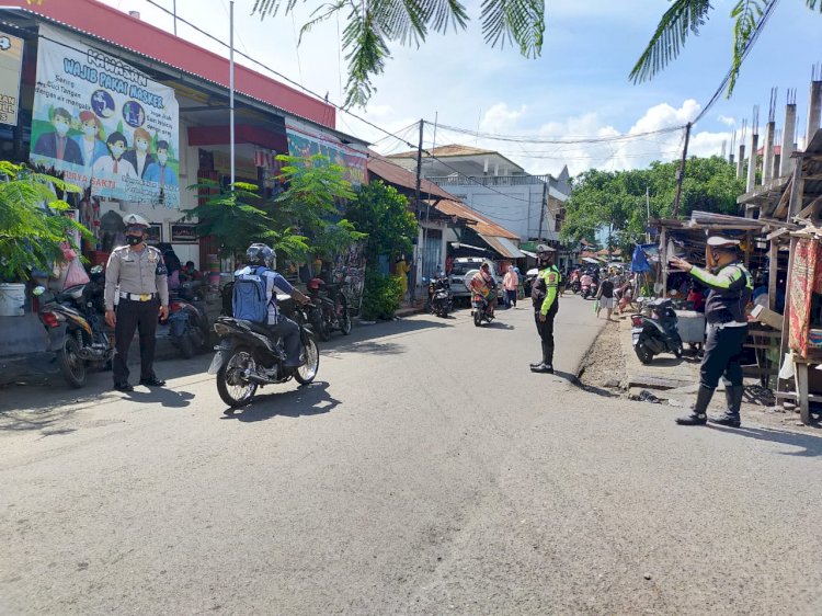 Satlantas Polres Alor Laksanakan Gatur Pagi dan Himbauan Prokes