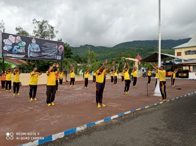 Jaga Kebugaran Personil, Polres Alor Gelar Olahraga Pagi