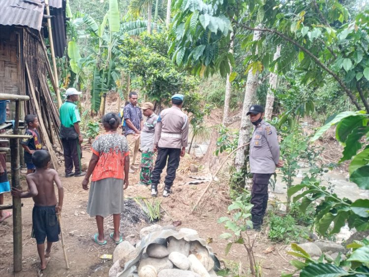 Polsek Alsel Lakukan Kegiatan Pengecekan Korban Bencana Alam