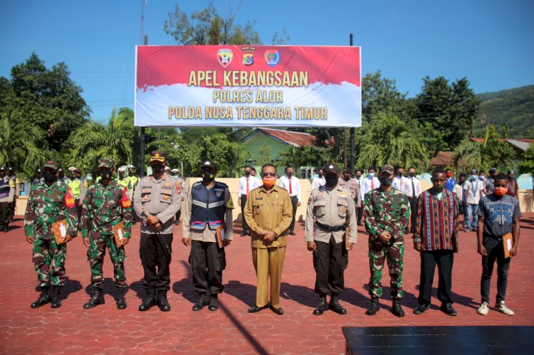 Jaga Keutuhan NKRI, Polres Alor Gelar Apel Kebangsaan dan Pemberian Penghargaan