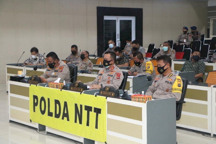 Kapolda NTT Hadiri Vicon Bersama Kapolri Bahas Terkait Situasi Kamtibmas Menjelang Hari Buruh