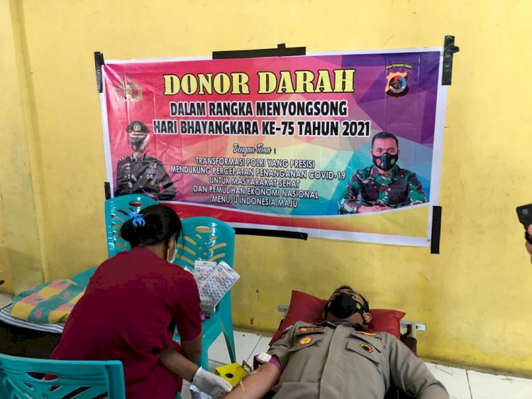 Jelang HUT Bhayangkara Ke- 75, Polres Alor Gelar Donor Darah