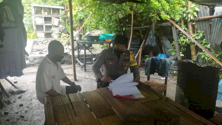 Sambang Silaturahmi Dan Penggalangan, Bhabinkamtibmas Himbau Warga Taat Prokes Dan Seruan Vaksin Covid-19