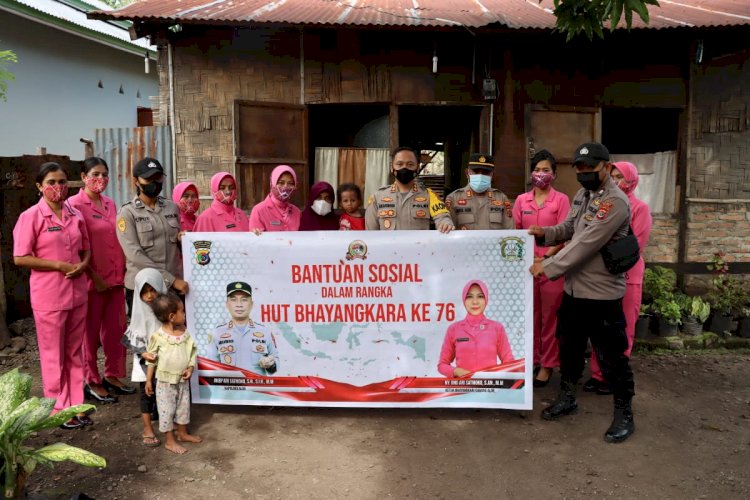 Jelang Hut Bhayangkara Ke-76, Polres Alor Laksanakan Bansos Ke Masyarakat