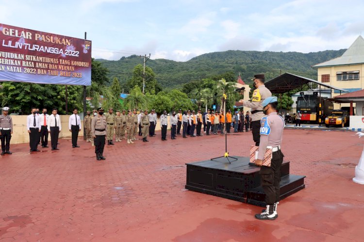 Jelang Natal dan Tahun Baru, Polres Alor Gelar Apel Gelar Pasukan Turangga 2022