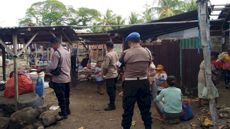 Anggota Polsek Pantar Laksanakan Patroli Pengamanan Pasar