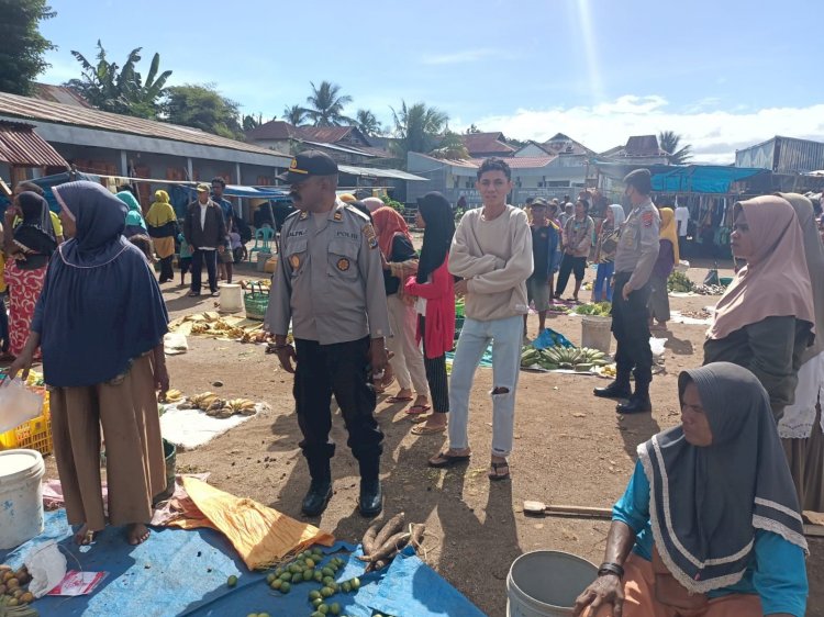 Wujudkan Rasa Aman dan Nyaman, Polsek Pantar Barat Lakukan Patroli dan Pengamanan Pasar