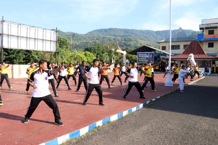 Polres Alor Gelar Olah Raga Bela Diri Polri