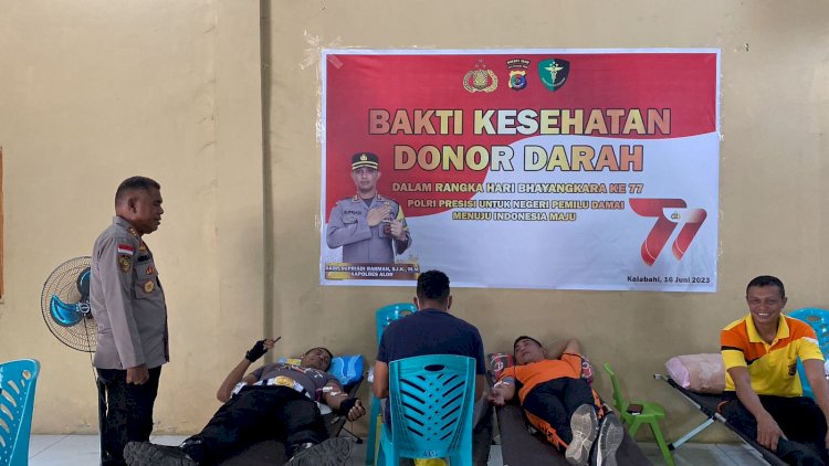 Jelang Hari Bhayangkara ke 77, Polres Alor Gelar Bakti Kesehatan Donor Darah