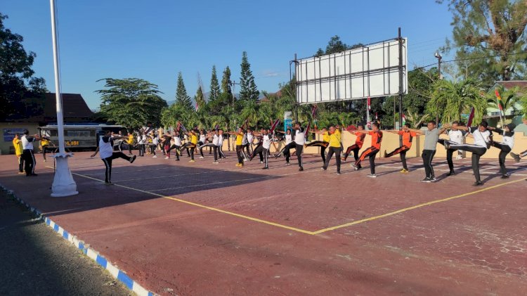 Jaga Kebugaran Fisik, Polres Alor Laksanakan Olahraga Pagi Bersama