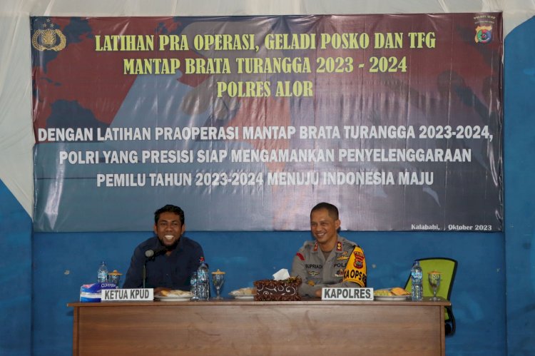 Jelang Operasi Mantap Brata, Polres Alor Gelar Latihan Pra Operasi Gladi Posko dan TFG Mantap Brata Turangga 2023 - 2024