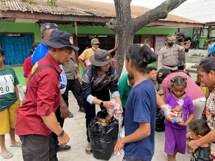 Tim Trauma Healing Polri Bantu Pemulihan Psikologis 267 Anak Korban Erupsi Gunung Lewotobi di Boru, Flotim