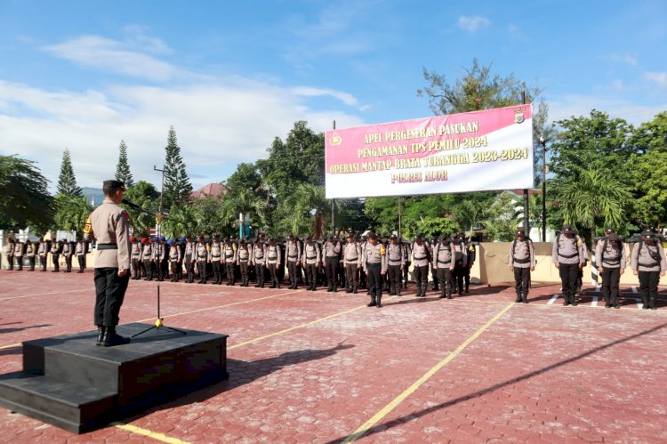 Polres Alor Gelar Apel Pergeseran Pasukan Pengamanan TPS Pemilu 2024