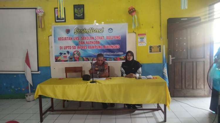 Polres Alor Sosialisasikan Bahaya Narkoba dan Bullying di SD Inpres Kampung Binongko