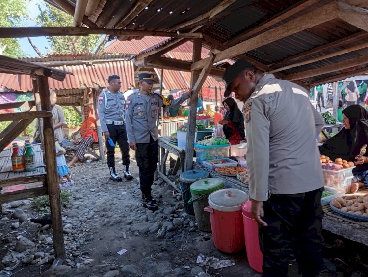 Polsek Pantar Gelar Patroli Dialogis di Pasar Kabir, Warga Dihimbau Jaga Kamtibmas