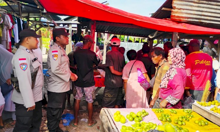 Polsek Pantar Gelar Patroli Dialogis di Pasar Kabir, Wujudkan Rasa Aman dan Cegah Gangguan Kamtibmas