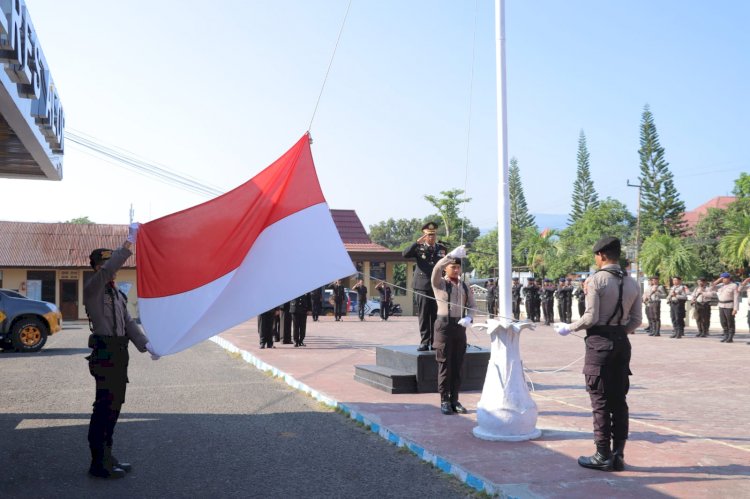 Polres Alor Gelar Upacara Hari Sumpah Pemuda ke-97 dan Apel Kebangsaan Ojol Kamtibmas serta Buruh Kamtibmas