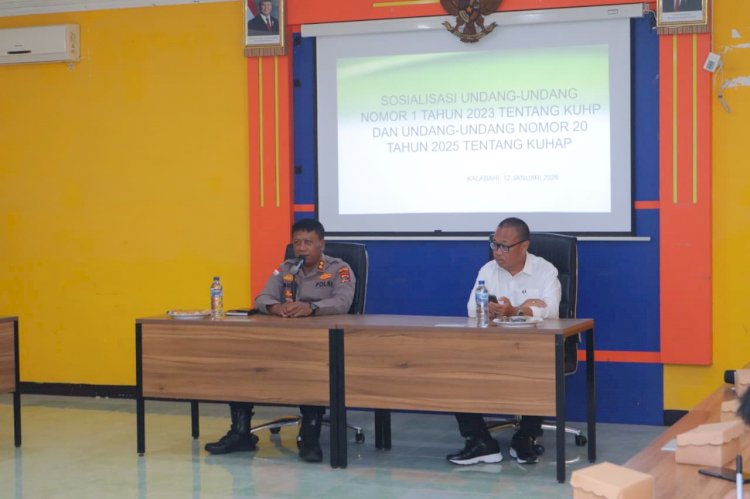 Polres Alor dan Kejari Alor Gelar Sosialisasi KUHP dan KUHAP Baru Untuk Tingkatkan Akselerasi Penyidik dengan Jaksa dalam Penangangan Tindak Pidana di Kabupaten Alor
