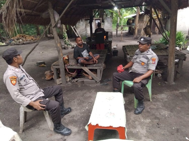 Patroli dan Sambang Polsek Abal, Warga Desa Alila Diimbau Waspada Cuaca Ekstrem