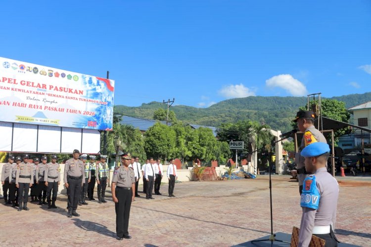 Kapolres Alor Pimpin Upacara Korps Raport Kenaikan Pangkat Pengabdian