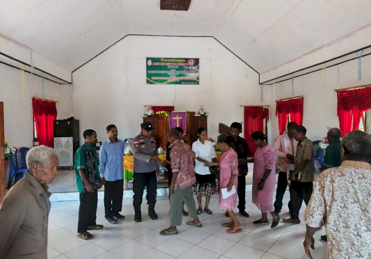 Polsubsektor Pureman Gelar Patroli dan Minggu Kasih di Gereja GMIT Getsemani Otsilere, Sampaikan Imbauan Kamtibmas