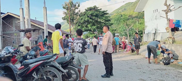 Polsubsektor Pantar Timur Intensifkan Patroli dan Pengamanan Pasar Tradisional Bakalang, Warga Diimbau Jaga Kamtibmas