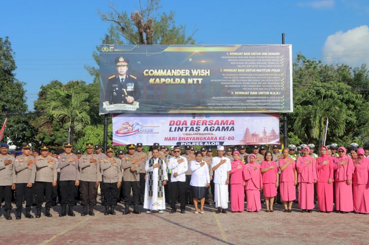 POLRES ALOR GELAR DOA BERSAMA LINTAS AGAMA, WUJUD SYUKUR DAN IKHTIAR MENYONGSONG HARI BHAYANGKARA KE-80