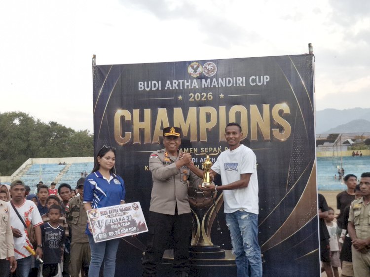 Kapolres Alor Hadiri Final Budi Artha Mandiri Cup 2026, Gaza Moru Raih Gelar Juara