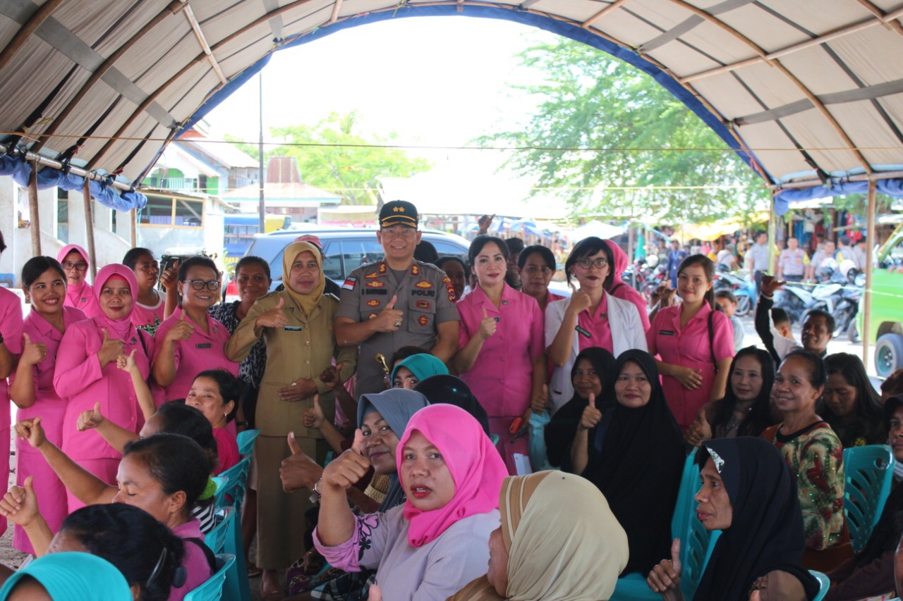 Bhayangkari Polres Alor dan Dinas Kesehatan Kab. Alor Laksanakan Sosialisasi dan Pencegahan Virus Corona dan Wabah DBD