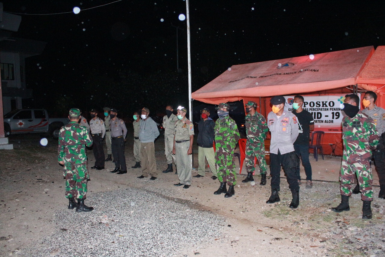 Gabungan Tim Satgas Cegah Covid – 19 Lakukan Patroli Malam