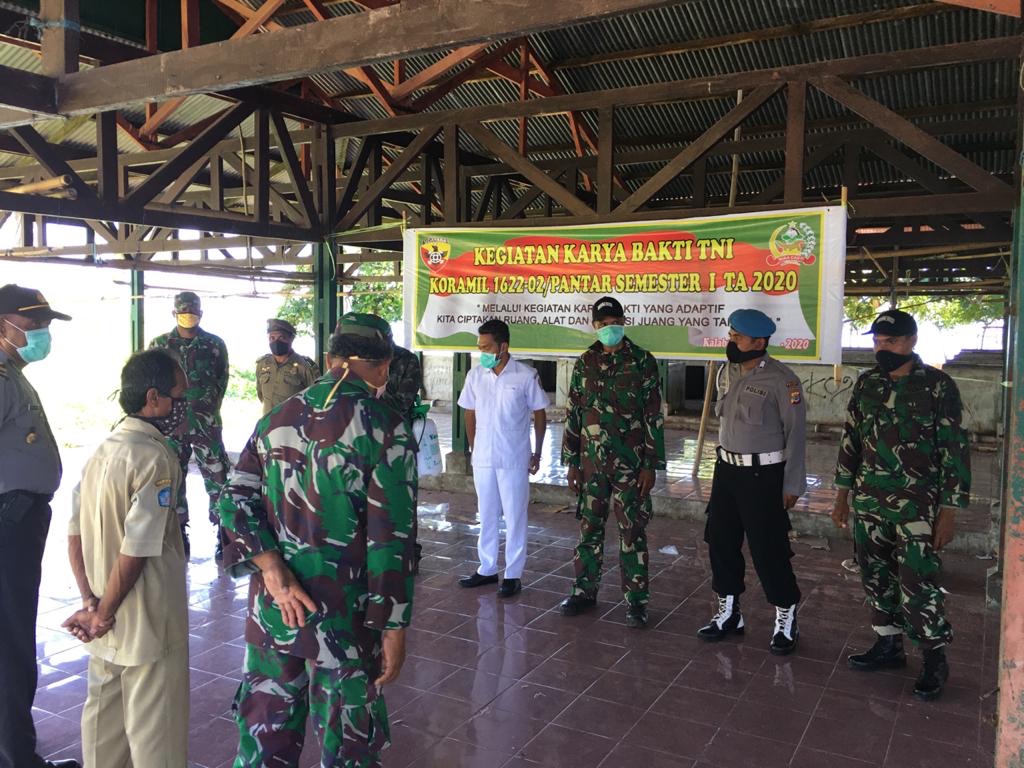 Sinergitas TNI POLRI bersama Puskesmas Pantar Dalam Upaya Pencegahan Penyebaran Covid-19